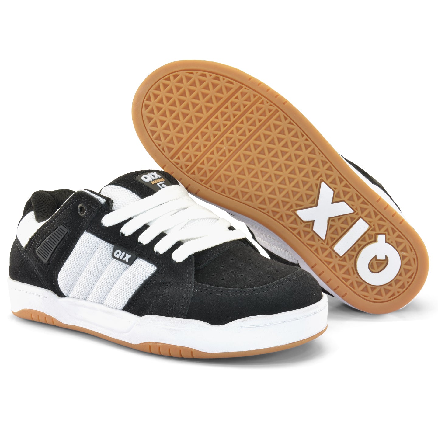 キース Tênis Qix Square Suede - Preto e Branco Latex